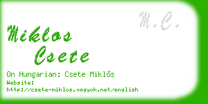 miklos csete business card